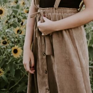 Long brown corduroy skirt